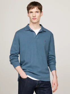 Koszulki Polo*Tommy Hilfiger Koszulka Polo Z Długim Rękawem AEGEAN SEA