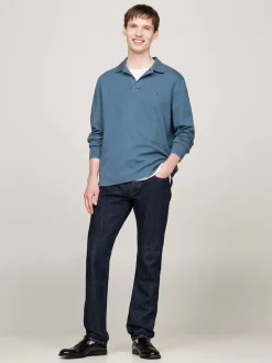 Koszulki Polo*Tommy Hilfiger Koszulka Polo Z Długim Rękawem AEGEAN SEA