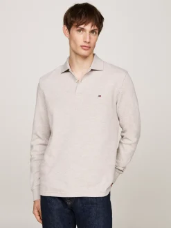 Koszulki Polo*Tommy Hilfiger Koszulka Polo Z Długim Rękawem PEBBLED HEATHER