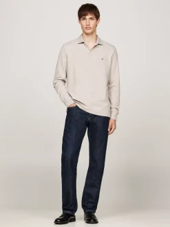 Koszulki Polo*Tommy Hilfiger Koszulka Polo Z Długim Rękawem PEBBLED HEATHER