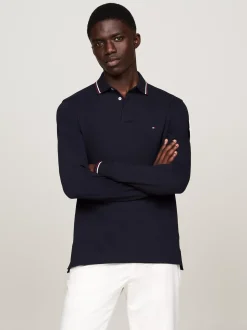 Koszulki Polo*Tommy Hilfiger Koszulka Polo Z Długim Rękawem DESERT SKY