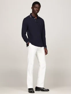 Koszulki Polo*Tommy Hilfiger Koszulka Polo Z Długim Rękawem DESERT SKY