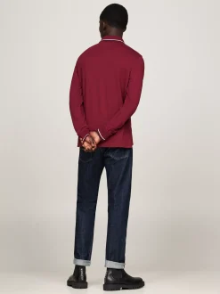 Koszulki Polo*Tommy Hilfiger Koszulka Polo Z Długim Rękawem DEEP ROUGE