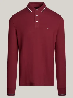Koszulki Polo*Tommy Hilfiger Koszulka Polo Z Długim Rękawem DEEP ROUGE