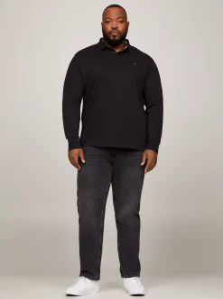 Koszulki Polo*Tommy Hilfiger Koszulka Polo Z Długim Rękawem Z Kolekcji Plus 1985 Collection BLACK