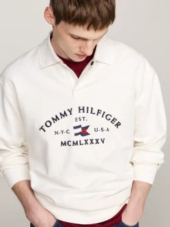 Koszulki Polo*Tommy Hilfiger Koszulka Polo Z żeglarskim Logo IVORY PETAL