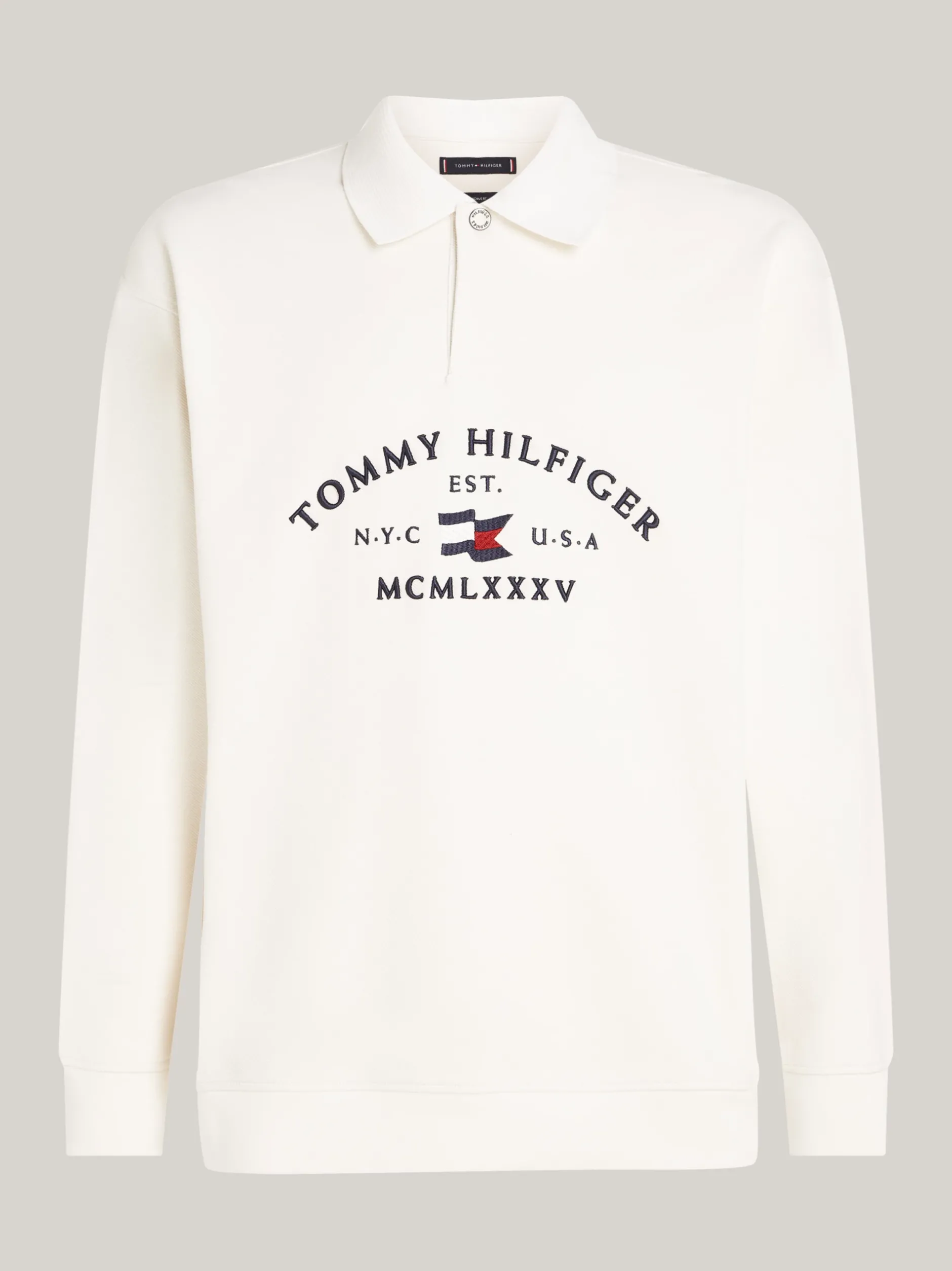 Koszulki Polo*Tommy Hilfiger Koszulka Polo Z żeglarskim Logo IVORY PETAL