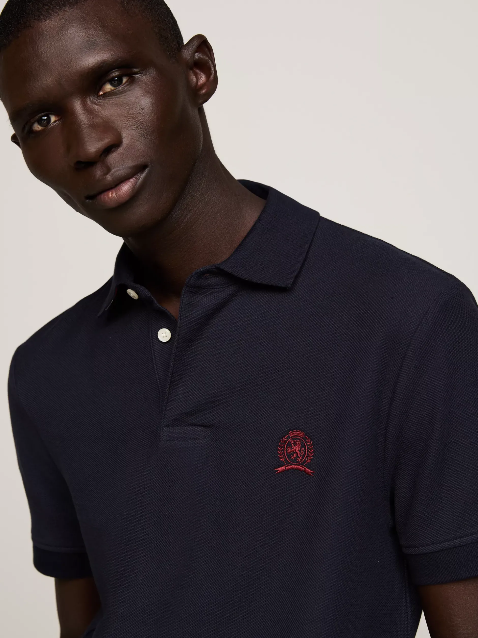 Koszulki Polo*Tommy Hilfiger Koszulka Polo Z Haftowanym Emblematem DESERT SKY