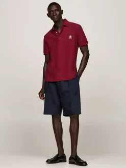 Koszulki Polo*Tommy Hilfiger Koszulka Polo Z Haftowanym Emblematem ROUGE