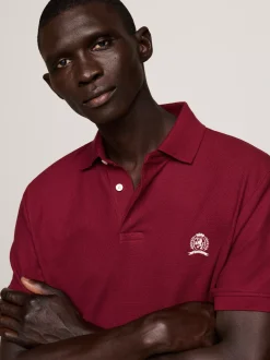 Koszulki Polo*Tommy Hilfiger Koszulka Polo Z Haftowanym Emblematem ROUGE