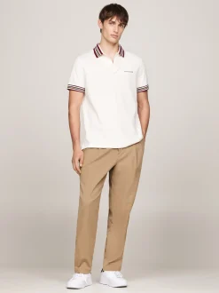 Koszulki Polo*Tommy Hilfiger Koszulka Polo Z Kontrastowym Kołnierzykiem IVORY PETAL