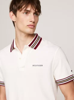 Koszulki Polo*Tommy Hilfiger Koszulka Polo Z Kontrastowym Kołnierzykiem IVORY PETAL