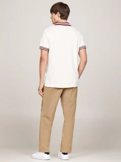 Koszulki Polo*Tommy Hilfiger Koszulka Polo Z Kontrastowym Kołnierzykiem IVORY PETAL