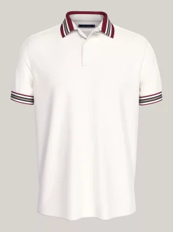 Koszulki Polo*Tommy Hilfiger Koszulka Polo Z Kontrastowym Kołnierzykiem IVORY PETAL