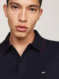 Koszulki Polo*Tommy Hilfiger Koszulka Polo Z Kontrastowym Wykończeniem DESERT SKY