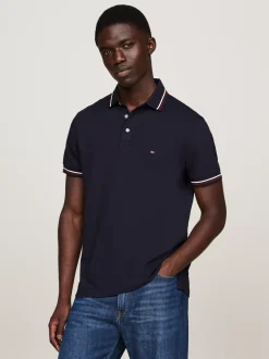 Koszulki Polo*Tommy Hilfiger Koszulka Polo Z Kontrastowym Wykończeniem DESERT SKY