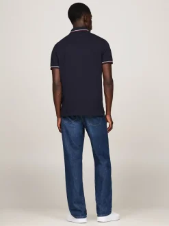 Koszulki Polo*Tommy Hilfiger Koszulka Polo Z Kontrastowym Wykończeniem DESERT SKY