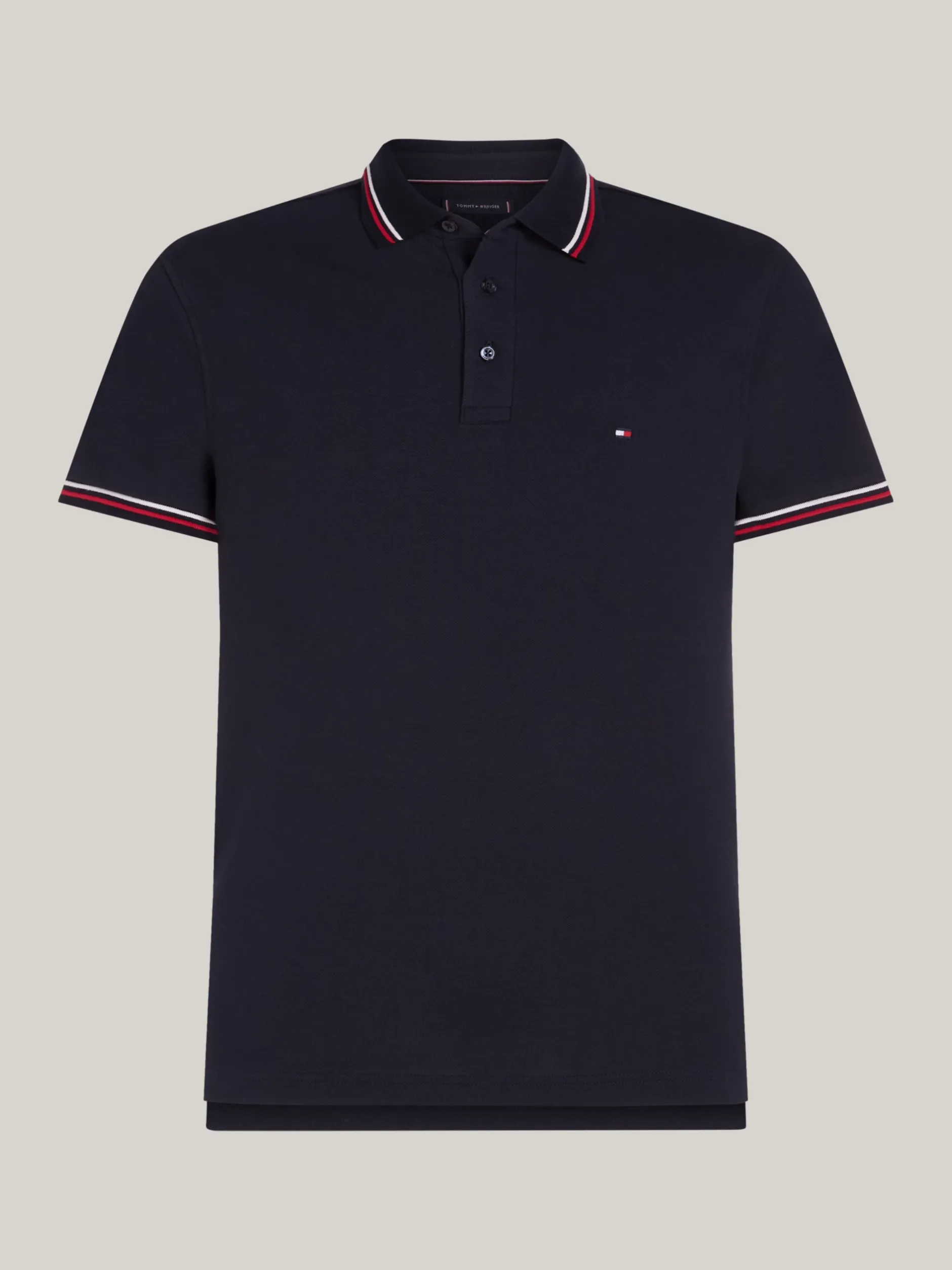 Koszulki Polo*Tommy Hilfiger Koszulka Polo Z Kontrastowym Wykończeniem DESERT SKY