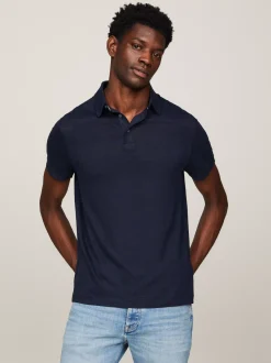 Koszulki Polo*Tommy Hilfiger Koszulka Polo Z Lnu Premium DESERT SKY