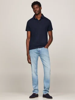 Koszulki Polo*Tommy Hilfiger Koszulka Polo Z Lnu Premium DESERT SKY