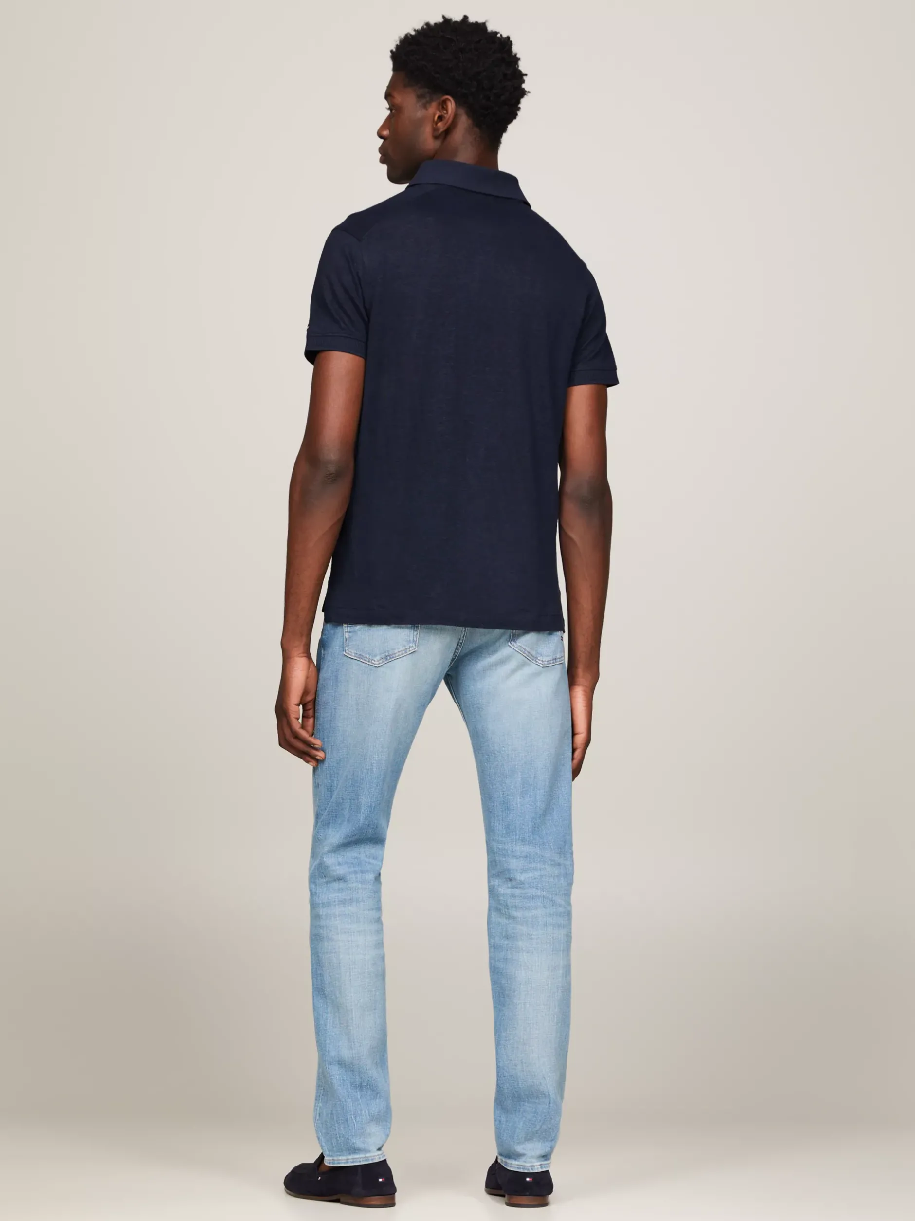 Koszulki Polo*Tommy Hilfiger Koszulka Polo Z Lnu Premium DESERT SKY