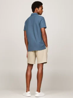 Koszulki Polo*Tommy Hilfiger Koszulka Polo Z Logo ściegiem łańcuszkowym AEGEAN SEA