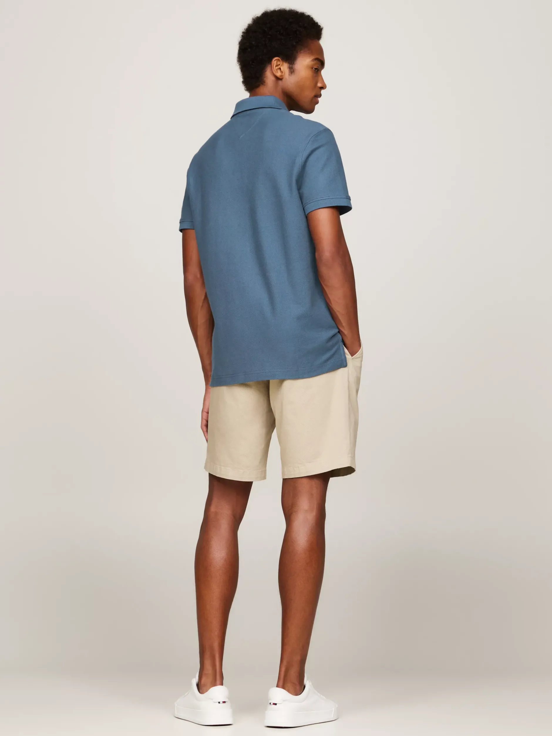 Koszulki Polo*Tommy Hilfiger Koszulka Polo Z Logo ściegiem łańcuszkowym AEGEAN SEA