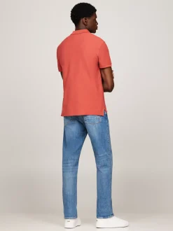 Koszulki Polo*Tommy Hilfiger Koszulka Polo Z Logo ściegiem łańcuszkowym TERRA RED