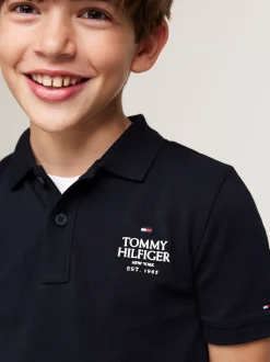 T-Shirty I Koszulki Polo*Tommy Hilfiger Koszulka Polo Z Logo Hilfiger DESERT SKY