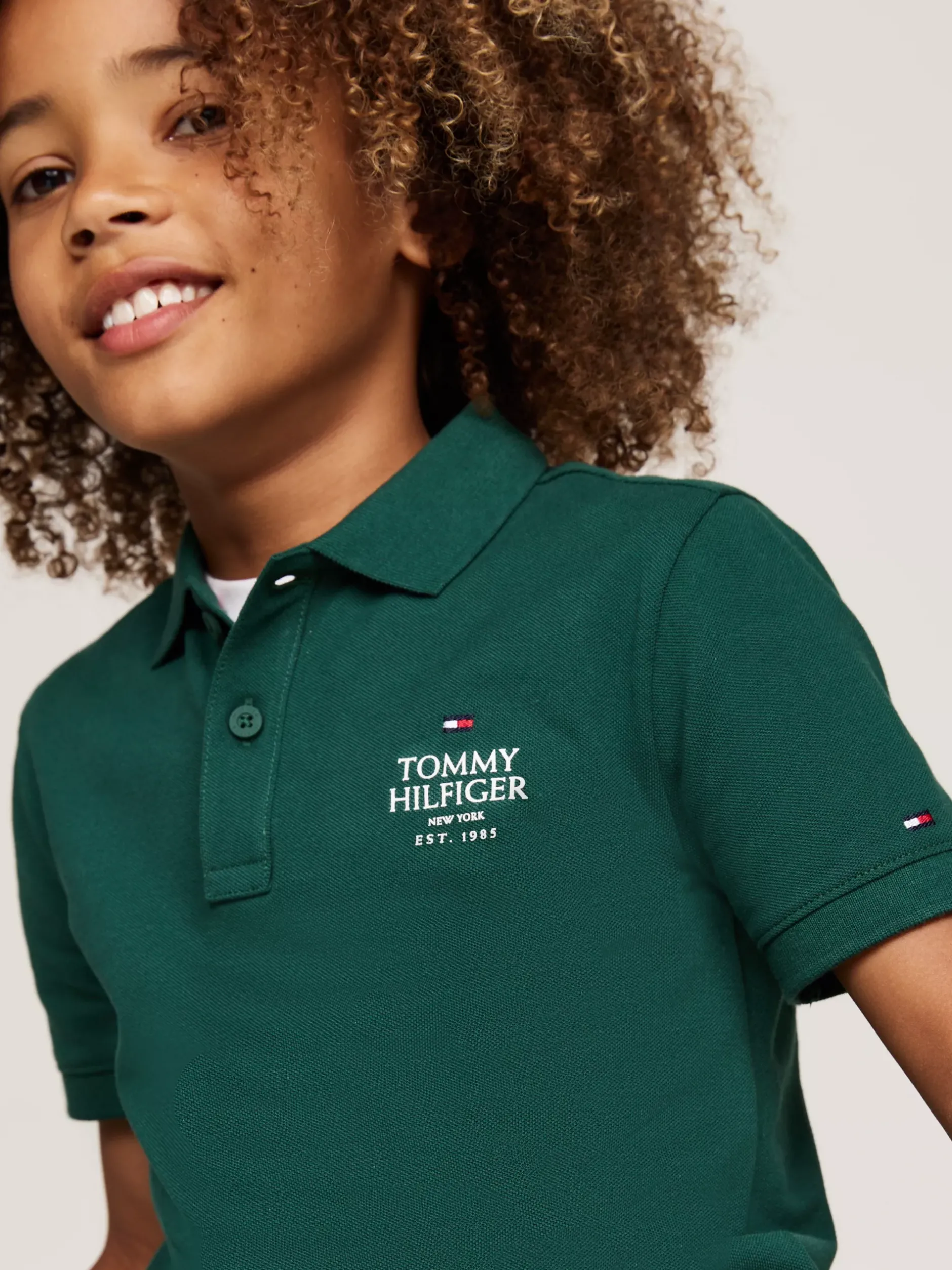 T-Shirty I Koszulki Polo*Tommy Hilfiger Koszulka Polo Z Logo Hilfiger ORNAMENTAL GREEN