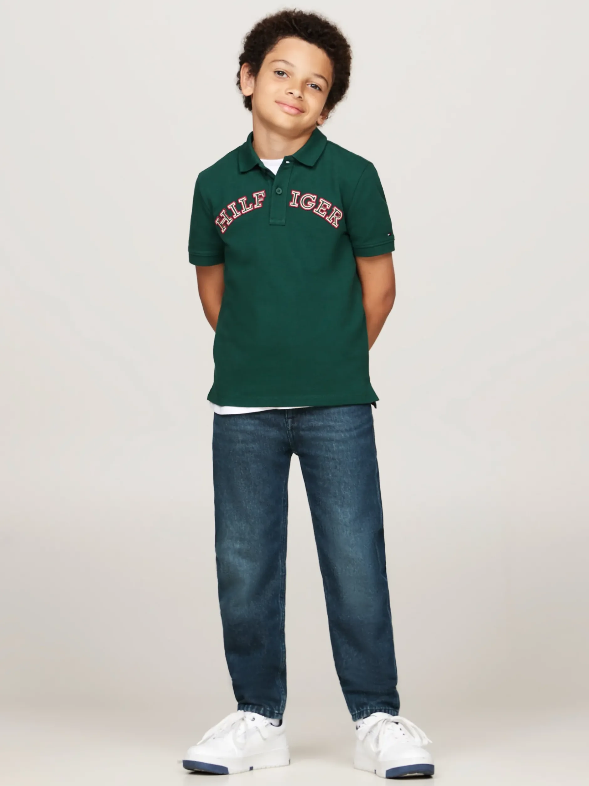 T-Shirty I Koszulki Polo*Tommy Hilfiger Koszulka Polo Z Logo Hilfiger Monotype ORNAMENTAL GREEN