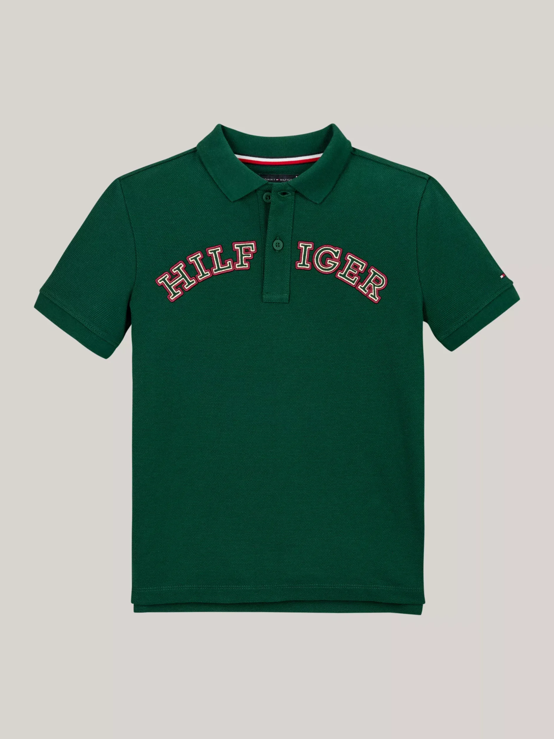 T-Shirty I Koszulki Polo*Tommy Hilfiger Koszulka Polo Z Logo Hilfiger Monotype ORNAMENTAL GREEN