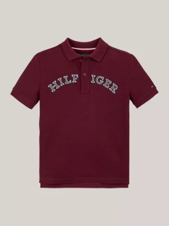 T-Shirty I Koszulki Polo*Tommy Hilfiger Koszulka Polo Z Logo Hilfiger Monotype DEEP ROUGE