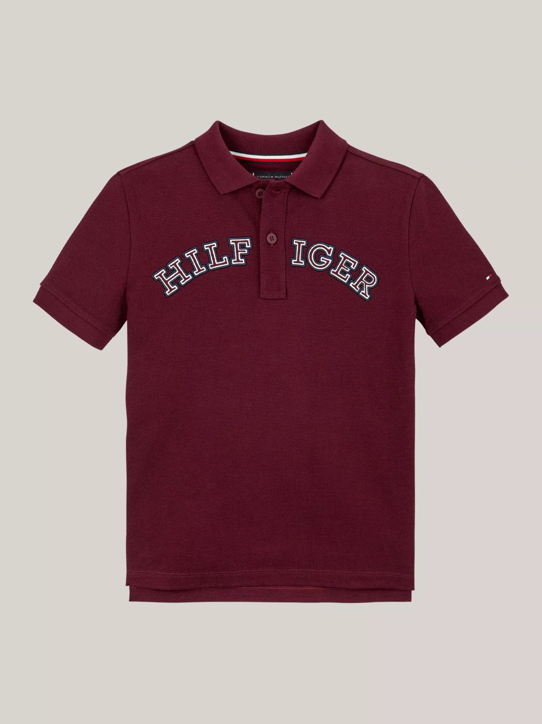 T-Shirty I Koszulki Polo*Tommy Hilfiger Koszulka Polo Z Logo Hilfiger Monotype DEEP ROUGE