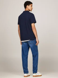 Koszulki Polo*Tommy Hilfiger Koszulka Polo Z Logo I Blokami Kolorów DARK NIGHT NAVY