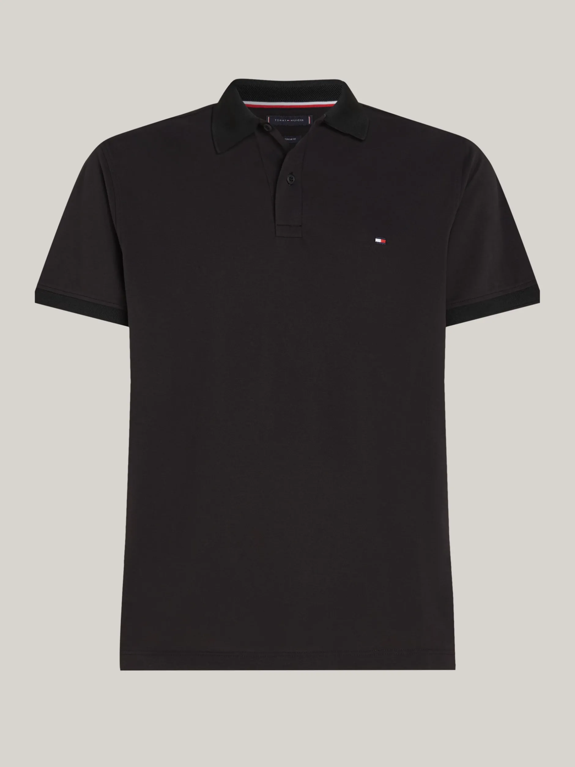 Koszulki Polo*Tommy Hilfiger Koszulka Polo Z Materiału Odprowadzającego Wilgoć BLACK