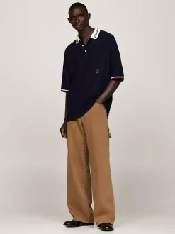 Koszulki Polo*Tommy Hilfiger Koszulka Polo Z Wyhaftowanym Emblematem DESERT SKY