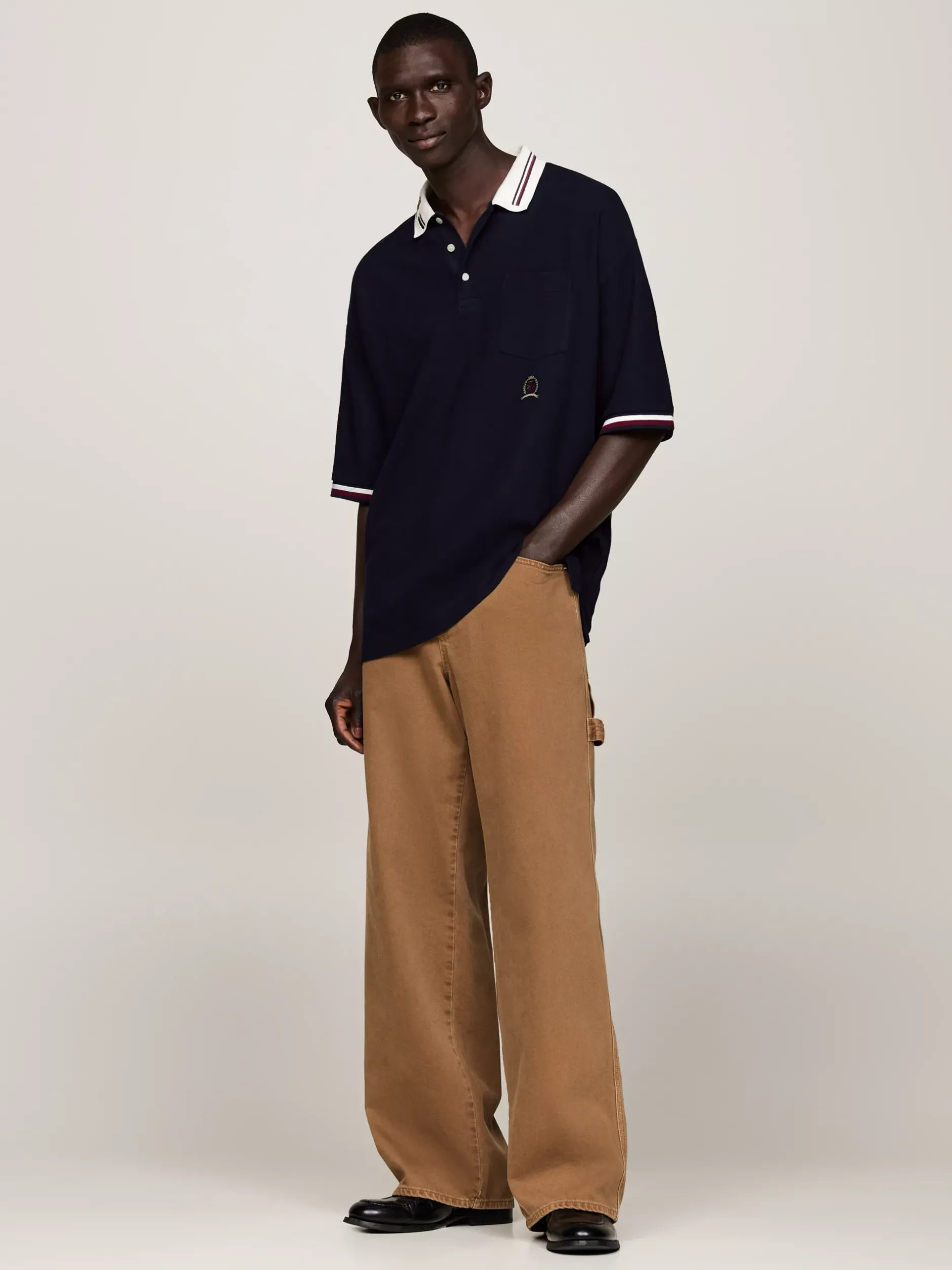 Koszulki Polo*Tommy Hilfiger Koszulka Polo Z Wyhaftowanym Emblematem DESERT SKY