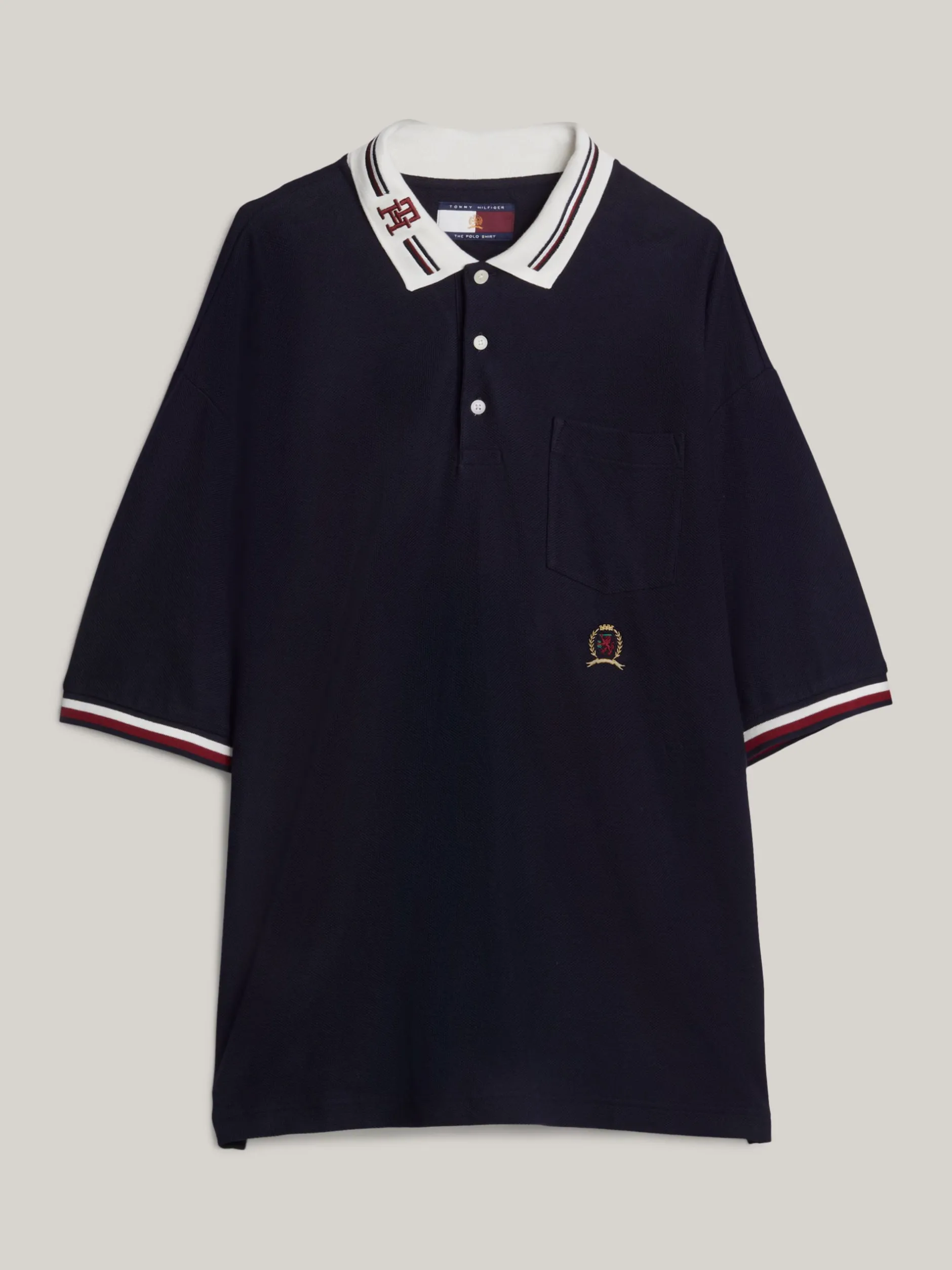 Koszulki Polo*Tommy Hilfiger Koszulka Polo Z Wyhaftowanym Emblematem DESERT SKY