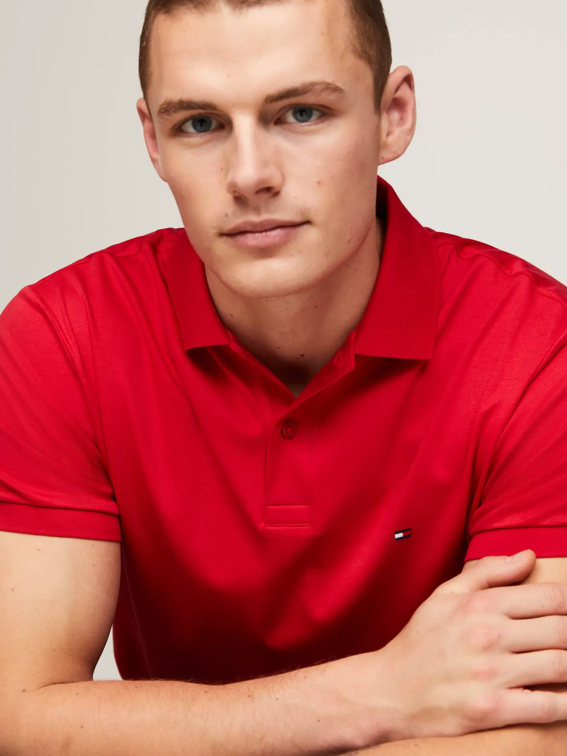 Koszulki Polo*Tommy Hilfiger Koszulka Polo Z Wyszywanym Logo PRIMARY RED
