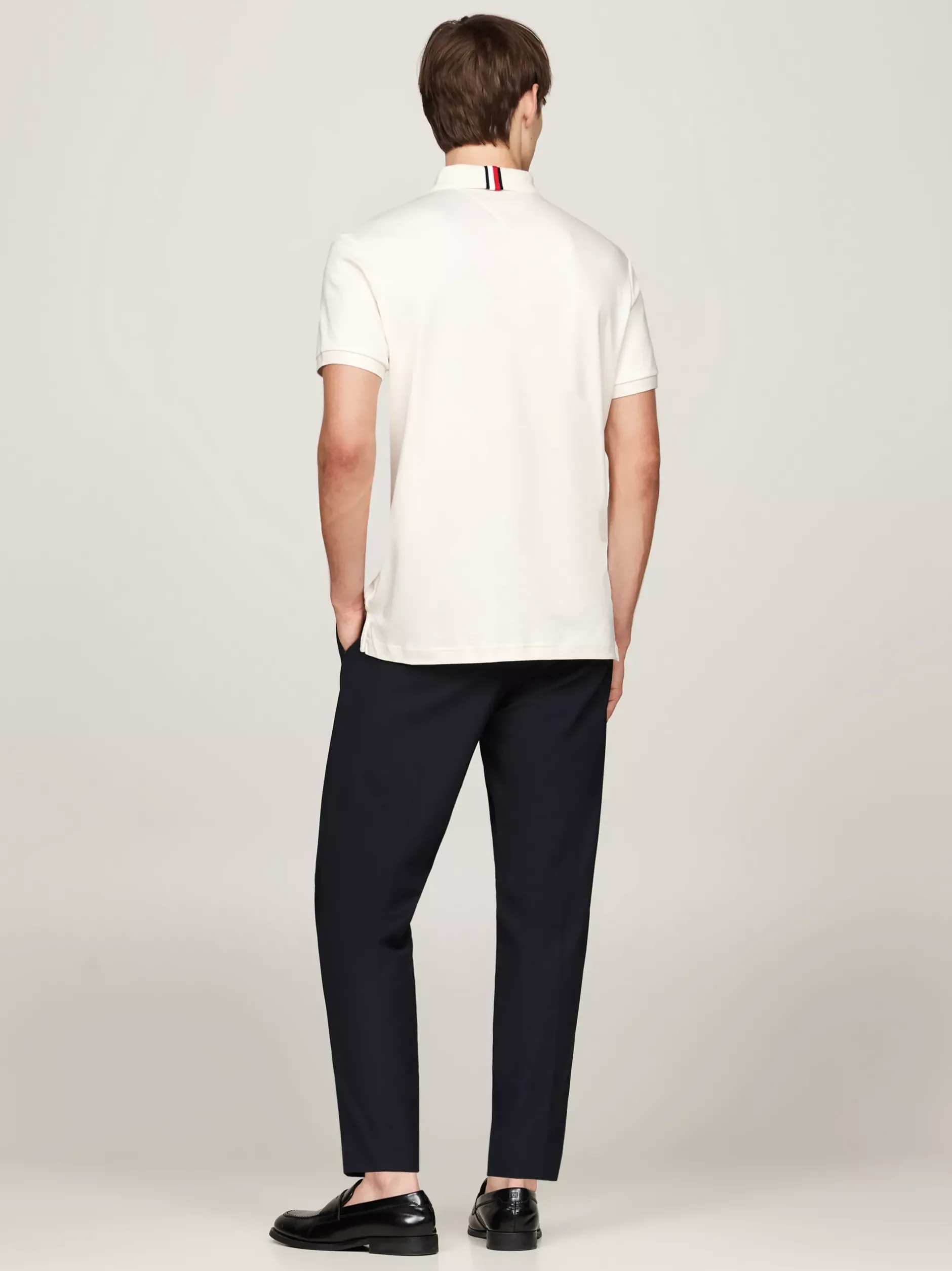 Koszulki Polo*Tommy Hilfiger Koszulka Polo Z Wyszywanym Logo IVORY PETAL