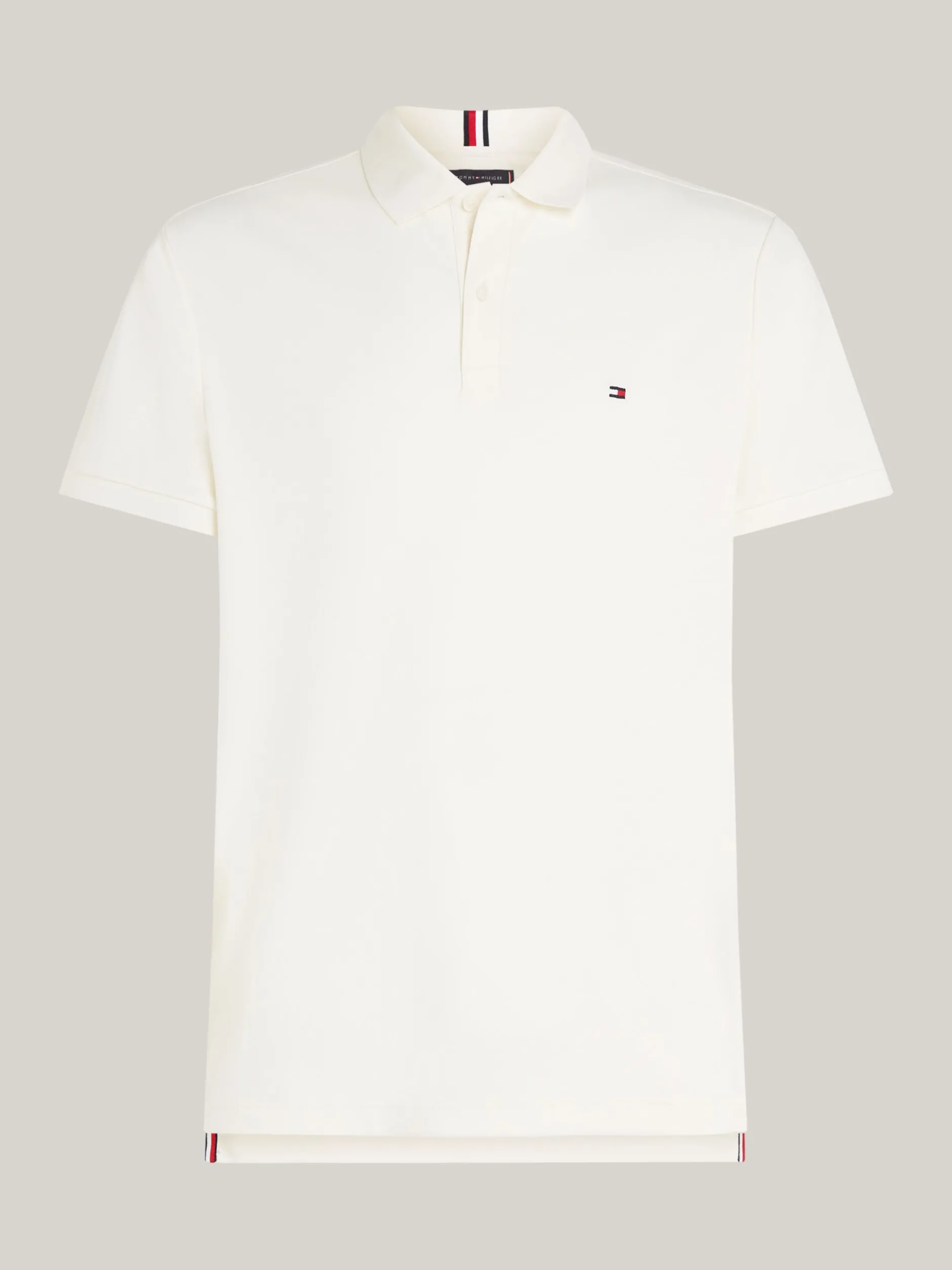 Koszulki Polo*Tommy Hilfiger Koszulka Polo Z Wyszywanym Logo IVORY PETAL