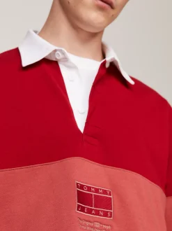 Koszulki Polo*Tommy Hilfiger Koszulka Rugby O Luźnym Kroju MAGMA RED