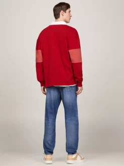 Koszulki Polo*Tommy Hilfiger Koszulka Rugby O Luźnym Kroju MAGMA RED