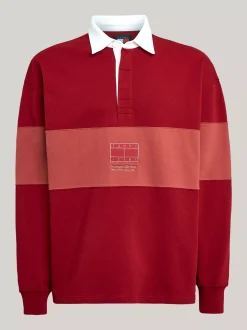 Koszulki Polo*Tommy Hilfiger Koszulka Rugby O Luźnym Kroju MAGMA RED