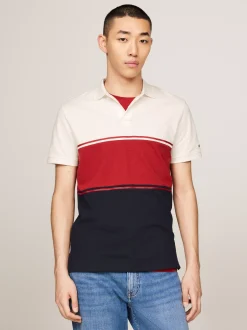 Koszulki Polo*Tommy Hilfiger Koszulko Polo Z Wyhaftowaną Flagą DARK MAGMA