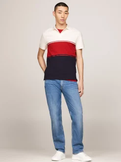 Koszulki Polo*Tommy Hilfiger Koszulko Polo Z Wyhaftowaną Flagą DARK MAGMA