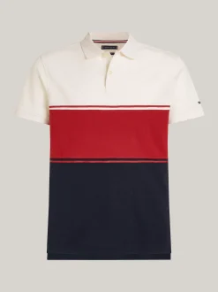 Koszulki Polo*Tommy Hilfiger Koszulko Polo Z Wyhaftowaną Flagą DARK MAGMA