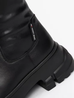 Botki*Tommy Hilfiger Kozaki Za Kolano Na Podeszwie Z Protektorem BLACK