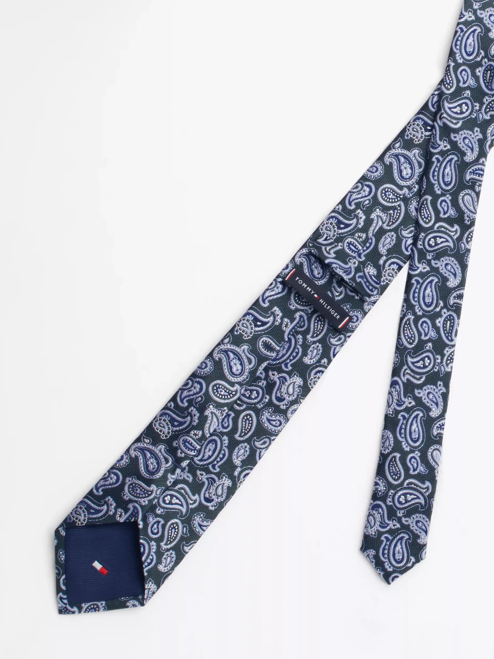 Krawaty & Poszetki*Tommy Hilfiger Krawat Z Jedwabnej Tkaniny We Wzór Paisley ORNAMENTAL GREEN PAISLEY
